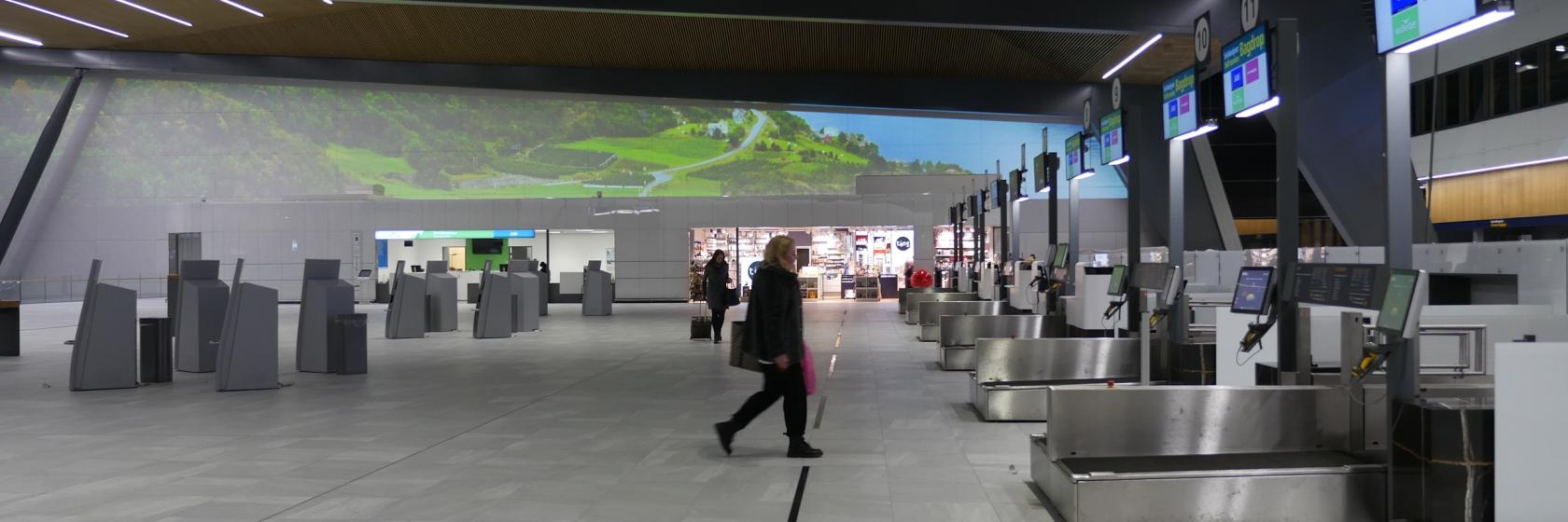 panasonic projection at Bergen Airport 