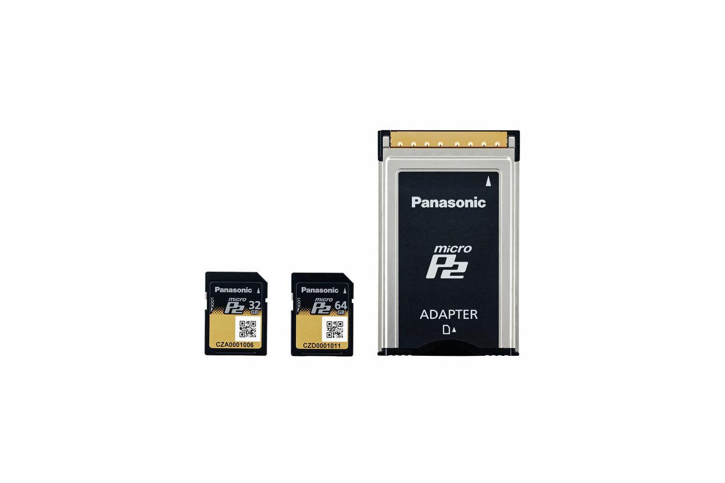 AJ-P2AD1G Image microP2 Memory Card Adapter with microSD Cards